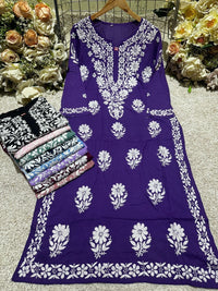 Crafted Buta Pure chikankari Modal hand work - Chikankari official