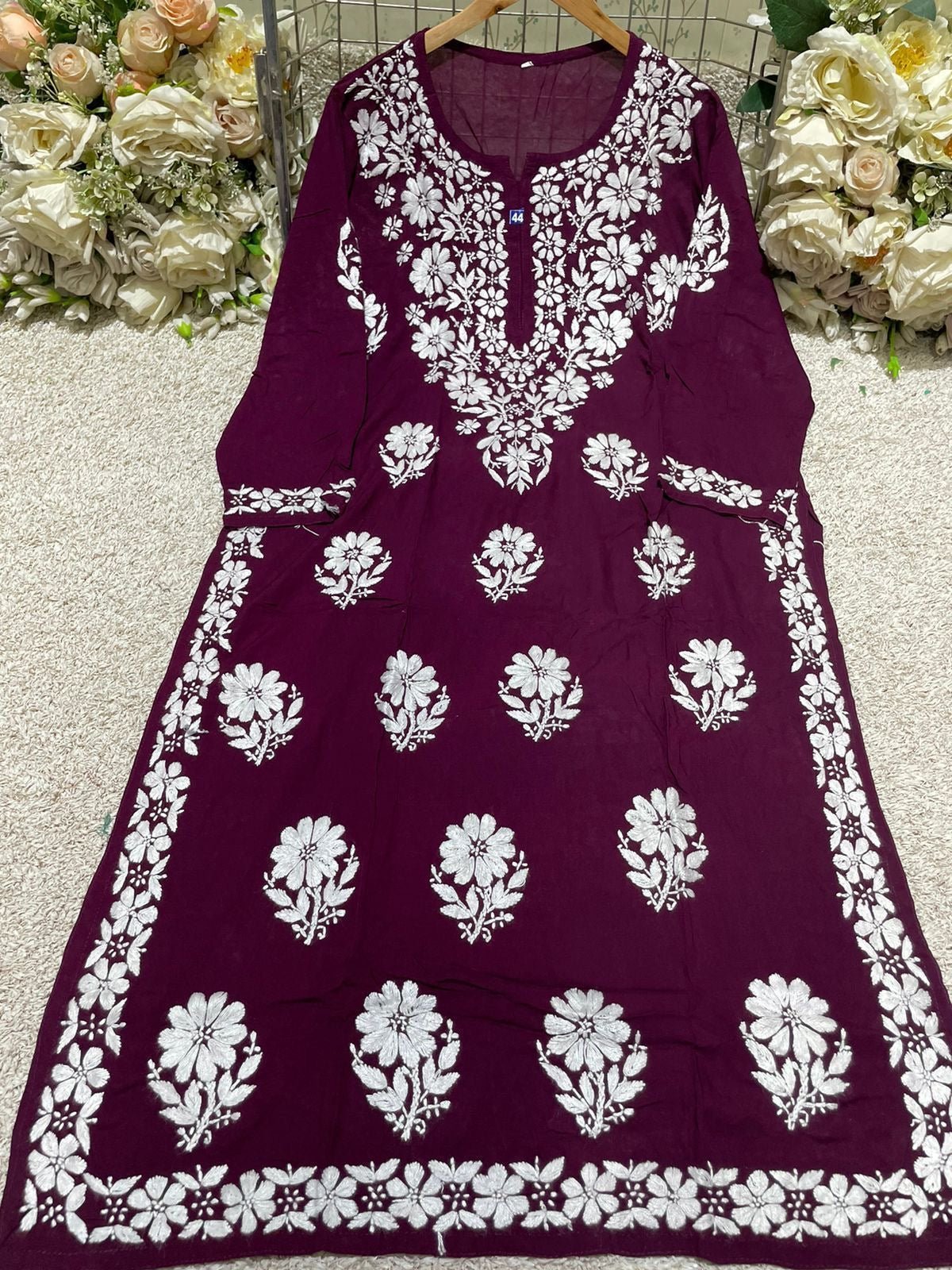 Crafted Buta Pure chikankari Modal hand work - Chikankari official
