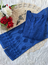 Crafted Matching Kurti & Pant Dyed Set - Chikankari official