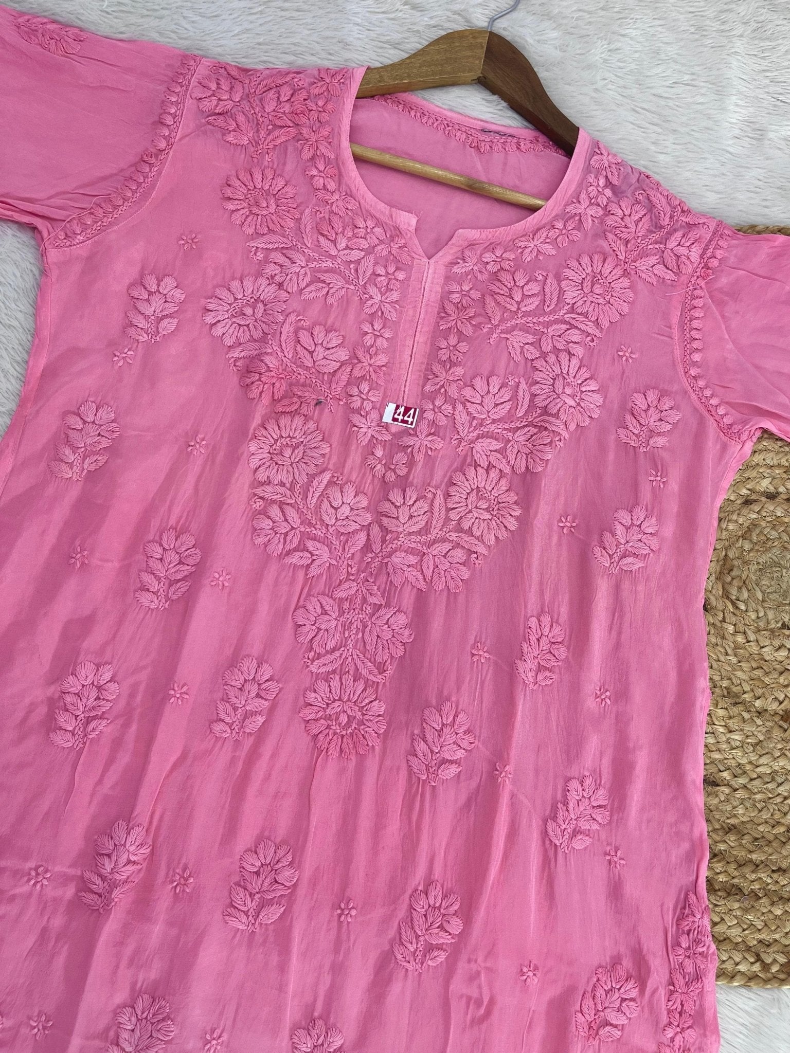 Crape 3D work Article - Chikankari official