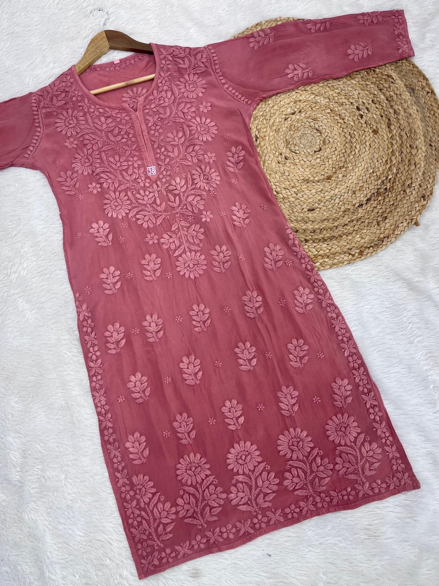 Crape 3D work Article - Chikankari official