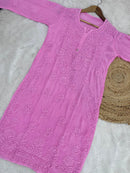 Crape 3D work Article - Chikankari official
