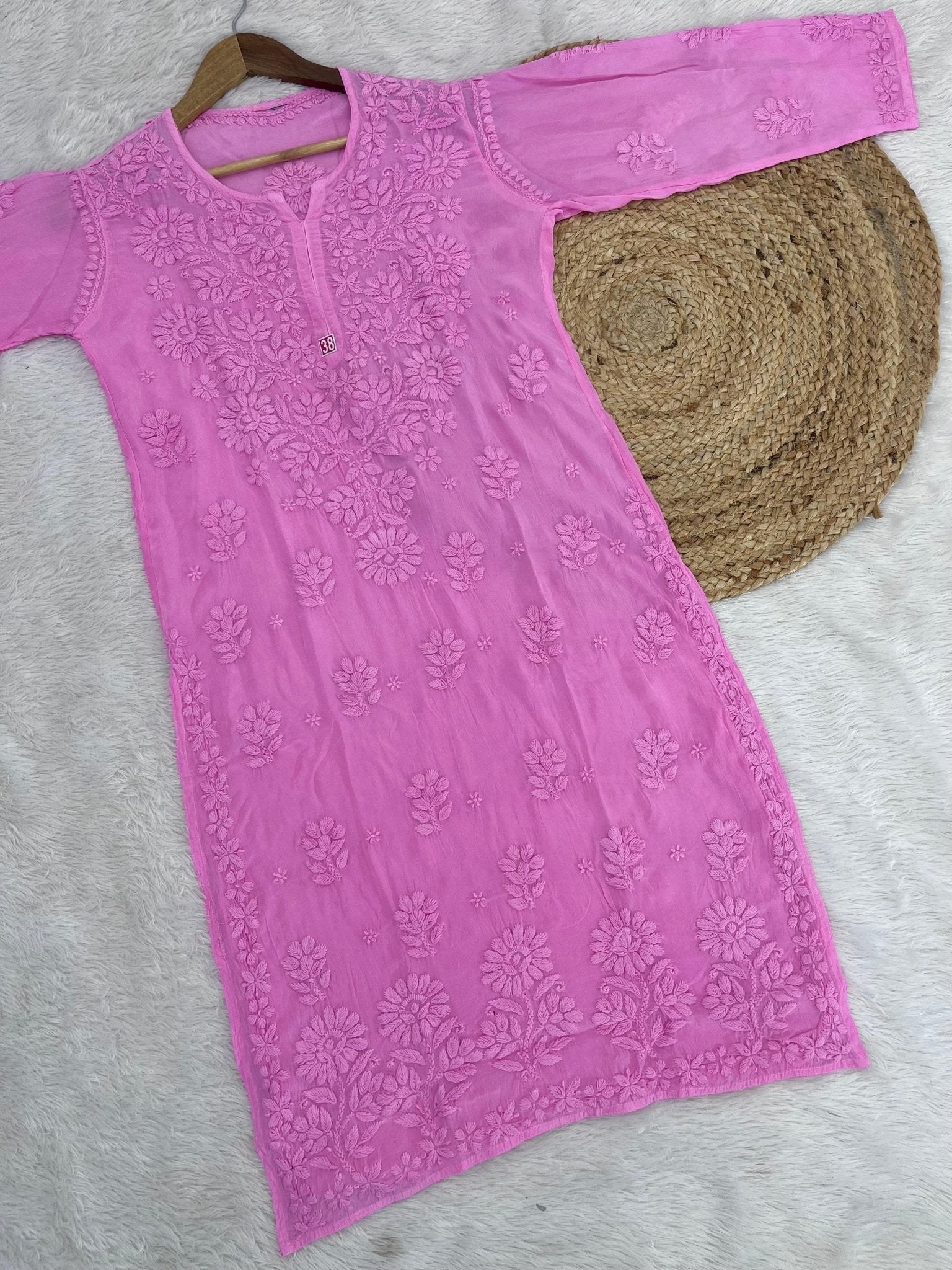 Crape 3D work Article - Chikankari official
