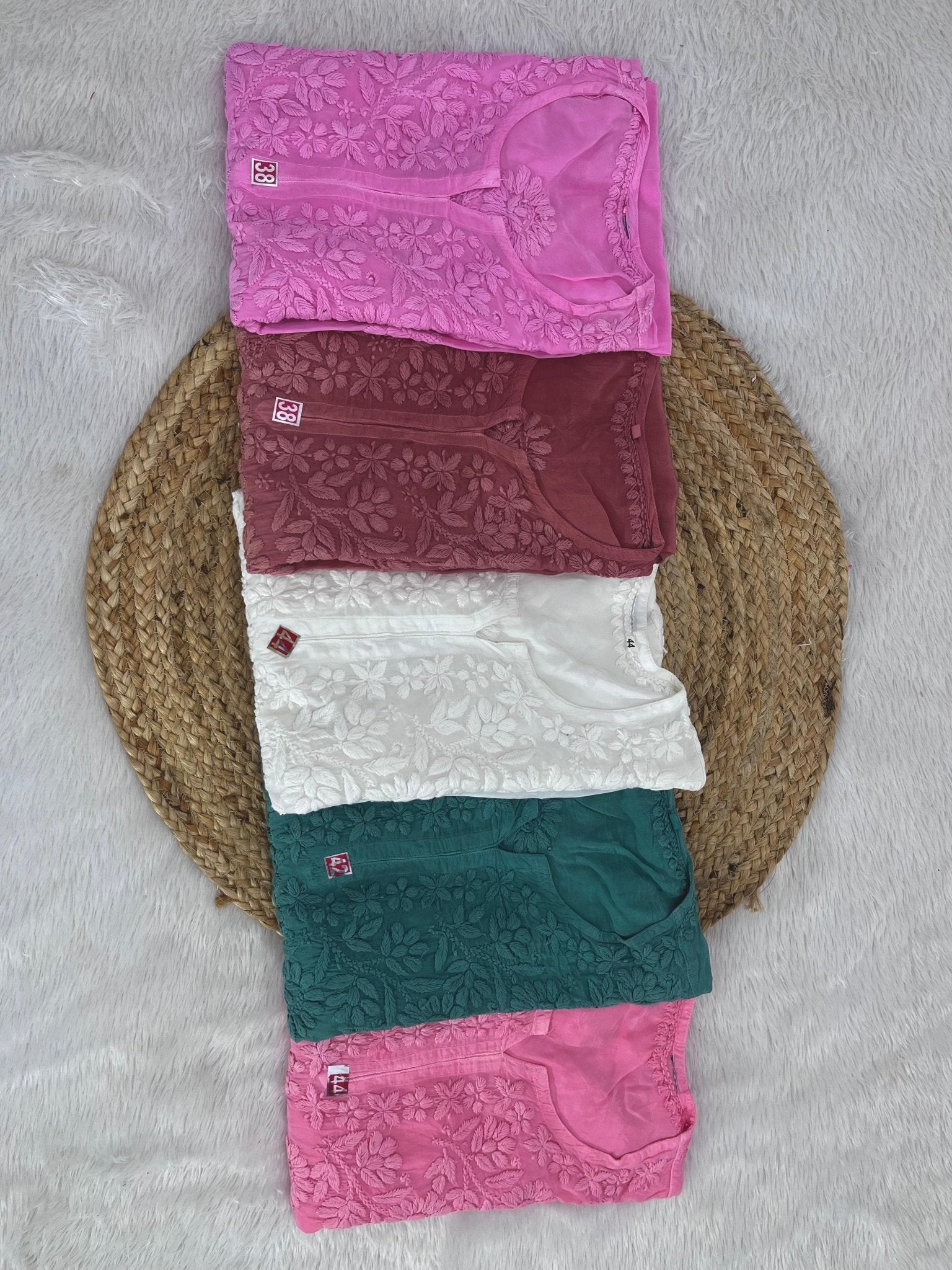 Crape 3D work Article - Chikankari official