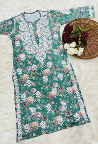 Crape soft Fabric Mul embroidered combo - Chikankari official