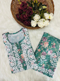 Crape soft Fabric Mul embroidered combo - Chikankari official
