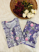 Crape soft Fabric Mul embroidered combo - Chikankari official