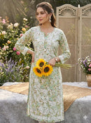 Creap printed Designer kurta - Chikankari official