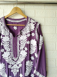 Creepe Silk Heavy work lucknowi Luxury Kurta - Chikankari official