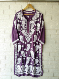 Creepe Silk Heavy work lucknowi Luxury Kurta - Chikankari official