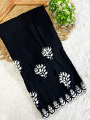Cutwork White thread rayon 2pc - Chikankari official