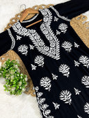Cutwork White thread rayon 2pc - Chikankari official
