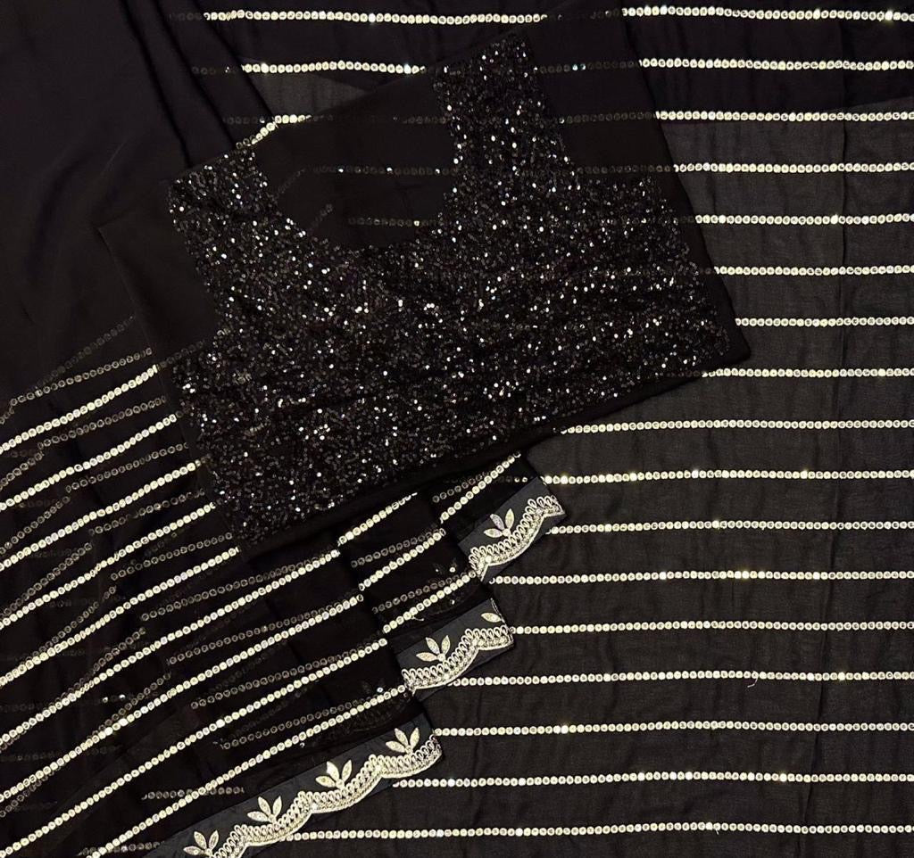 Debolina Edition Black Classic Saree - Chikankari official