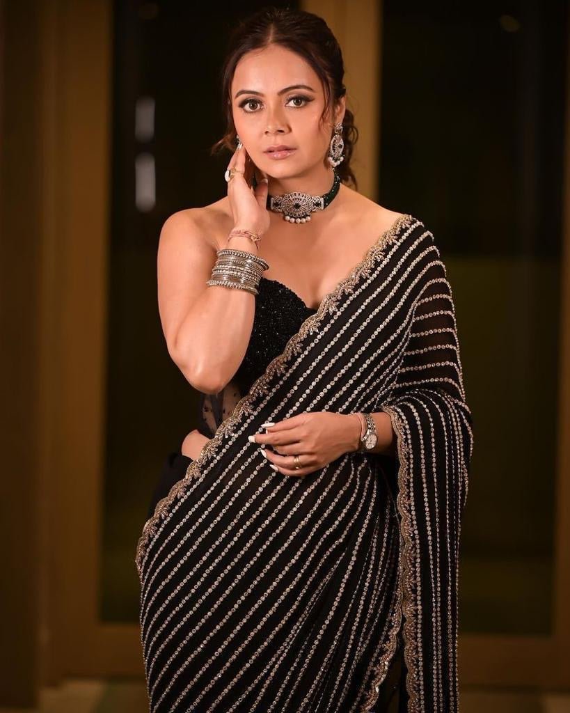 Debolina Edition Black Classic Saree - Chikankari official
