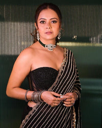 Debolina Edition Black Classic Saree - Chikankari official