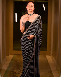 Debolina Edition Black Classic Saree - Chikankari official