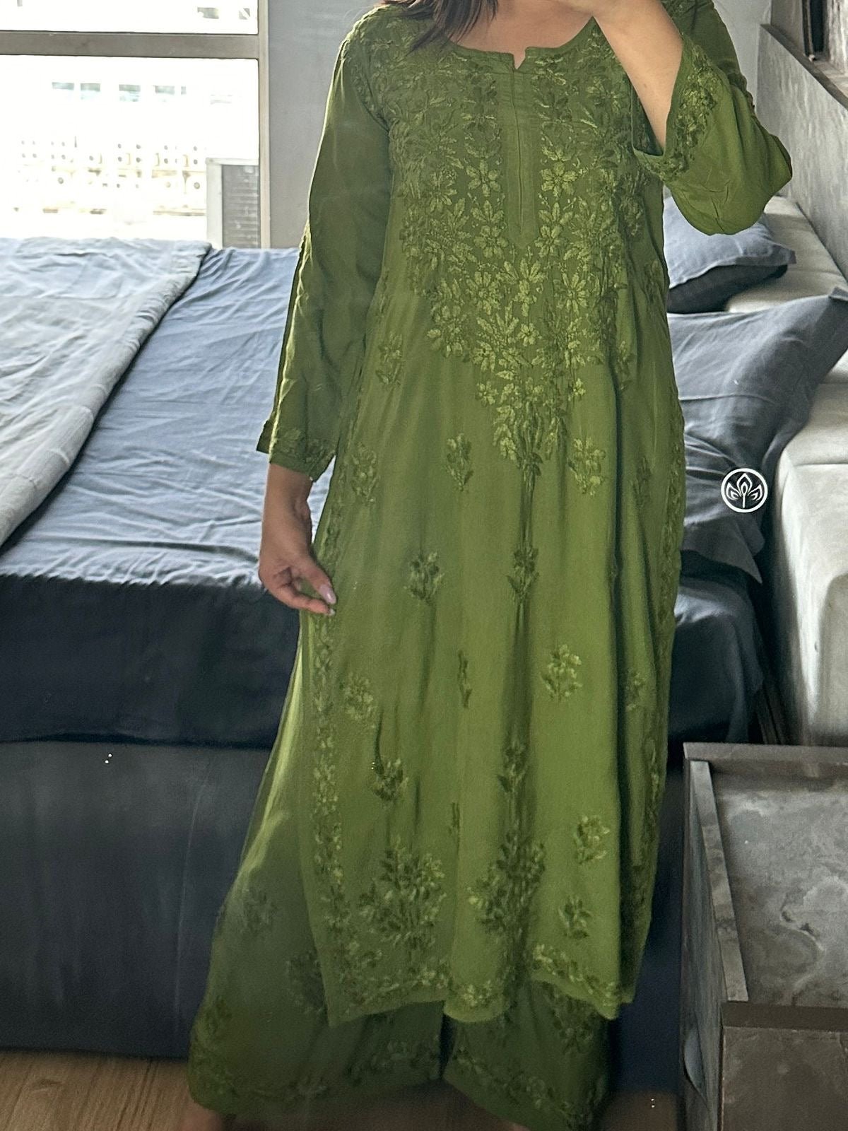 Demanding RayonTone to tone Plazzo Combo - Chikankari official