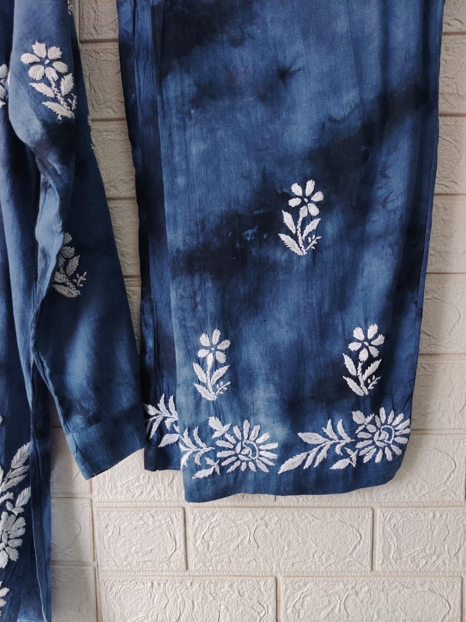 Denim Mul Print co - ord Set - Chikankari official