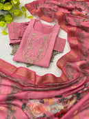 Designed Kurti Pant Dupatta in Roman Soft silk touch - Chikankari official
