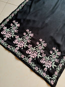 Designer Black kurta with dual colour thread fine chikankari work - Chikankari official