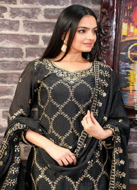Designer Embroidered Chinon Sharara Suit with Beautiful Work - Chikankari official