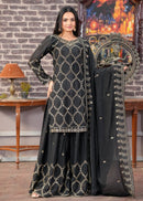 Designer Embroidered Chinon Sharara Suit with Beautiful Work - Chikankari official