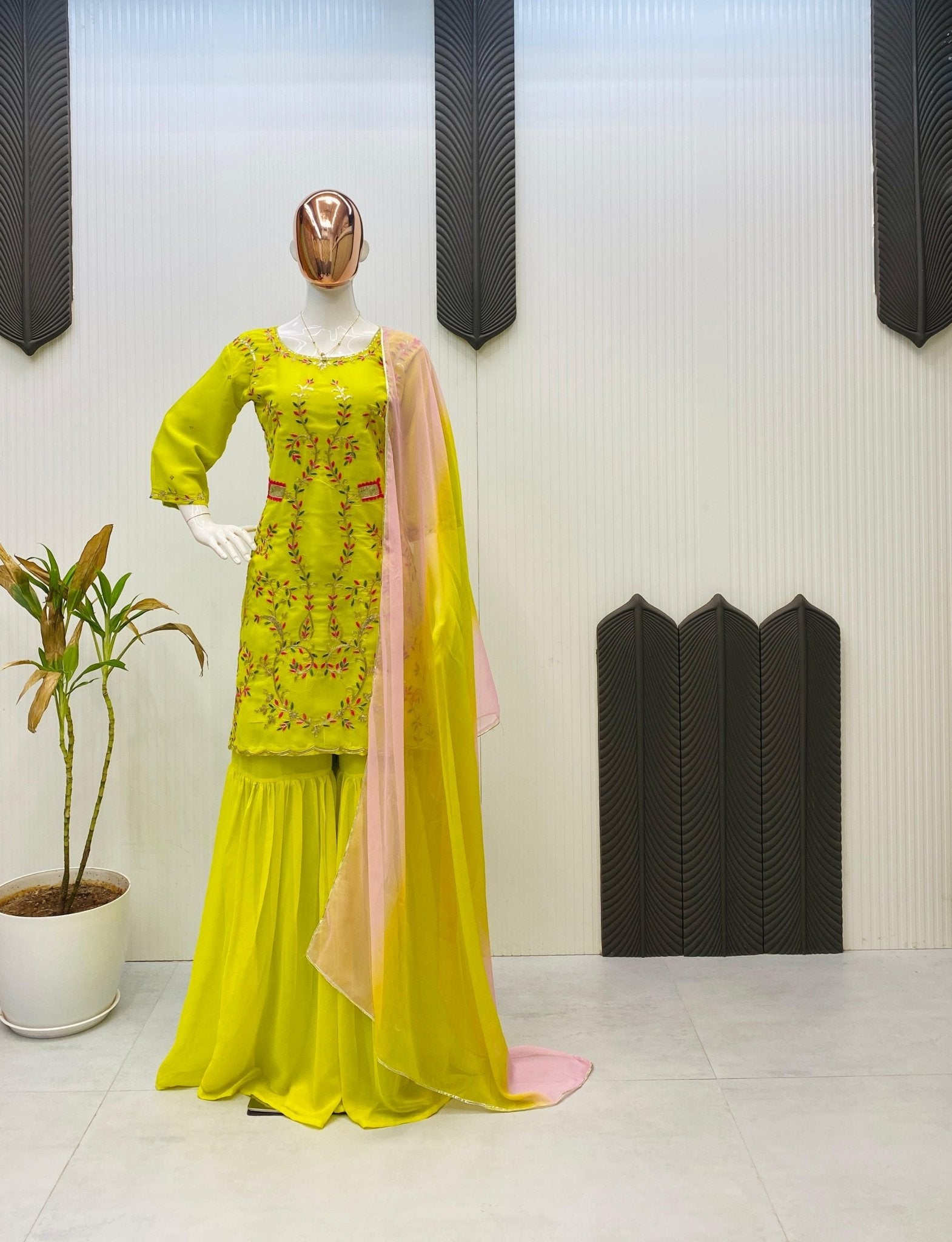 Designer Georgette suit - Chikankari official