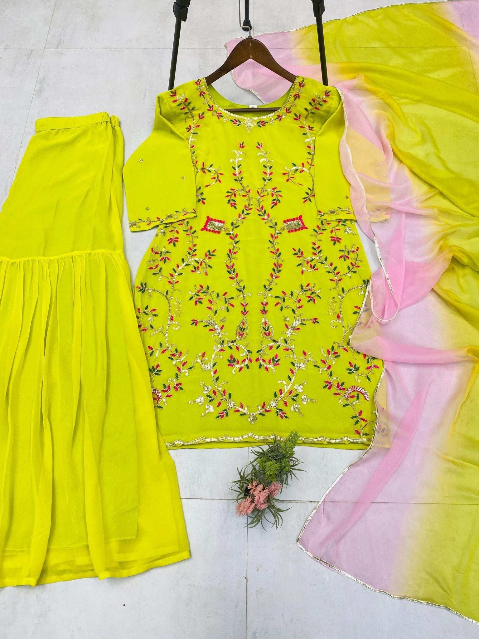 Designer Georgette suit - Chikankari official