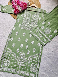 Designer Modal Kurti Plazzo Combo - Chikankari official