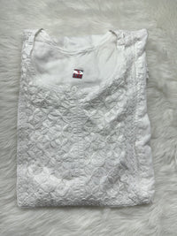 Designer Mul Short Top - Chikankari official