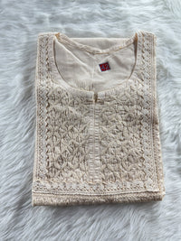 Designer Mul Short Top - Chikankari official