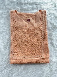 Designer Mul Short Top - Chikankari official