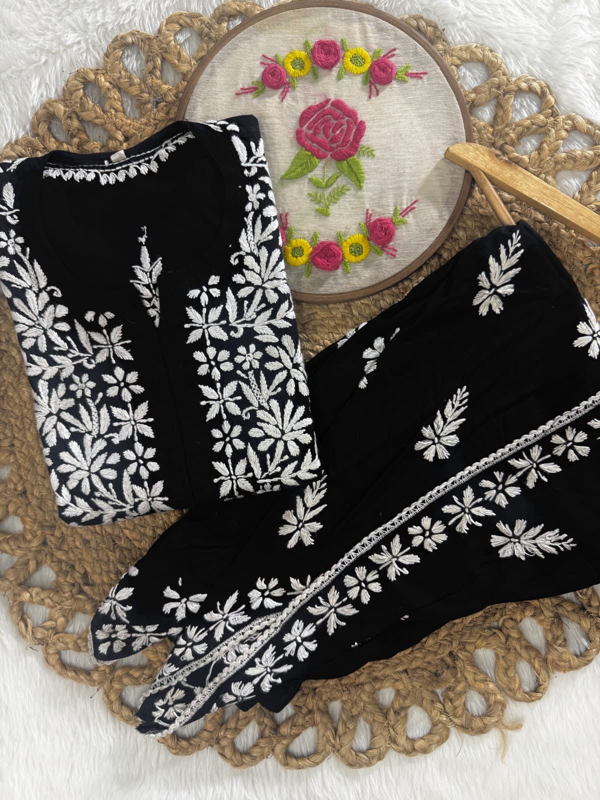 Designer Rayon Dhoti Combo - Chikankari official