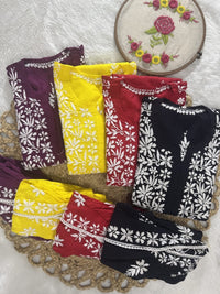 Designer Rayon Dhoti Combo - Chikankari official