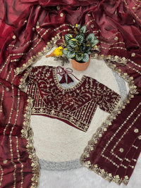 Designer Saree satin Silk - Chikankari official