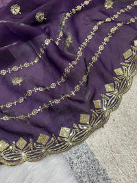 Designer Saree satin Silk - Chikankari official