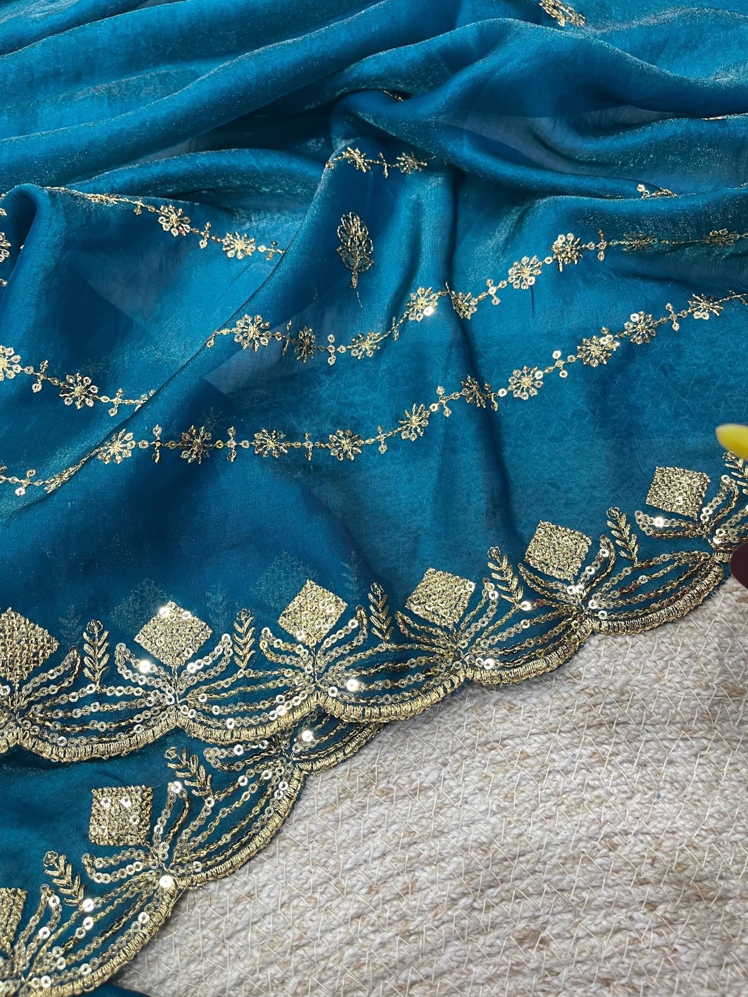 Designer Saree satin Silk - Chikankari official