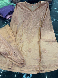 Dhoti Dye Set in Chanderi - Chikankari official