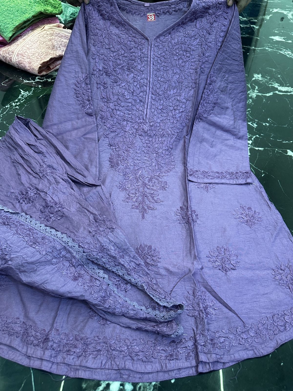 Dhoti Dye Set in Chanderi - Chikankari official