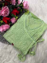 Dobby Cotton Angrakha Handworked Bhawna special - Chikankari official