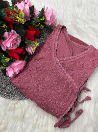 Dobby Cotton Angrakha Handworked Bhawna special - Chikankari official