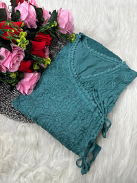 Dobby Cotton Angrakha Handworked Bhawna special - Chikankari official