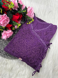 Dobby Cotton Angrakha Handworked Bhawna special - Chikankari official