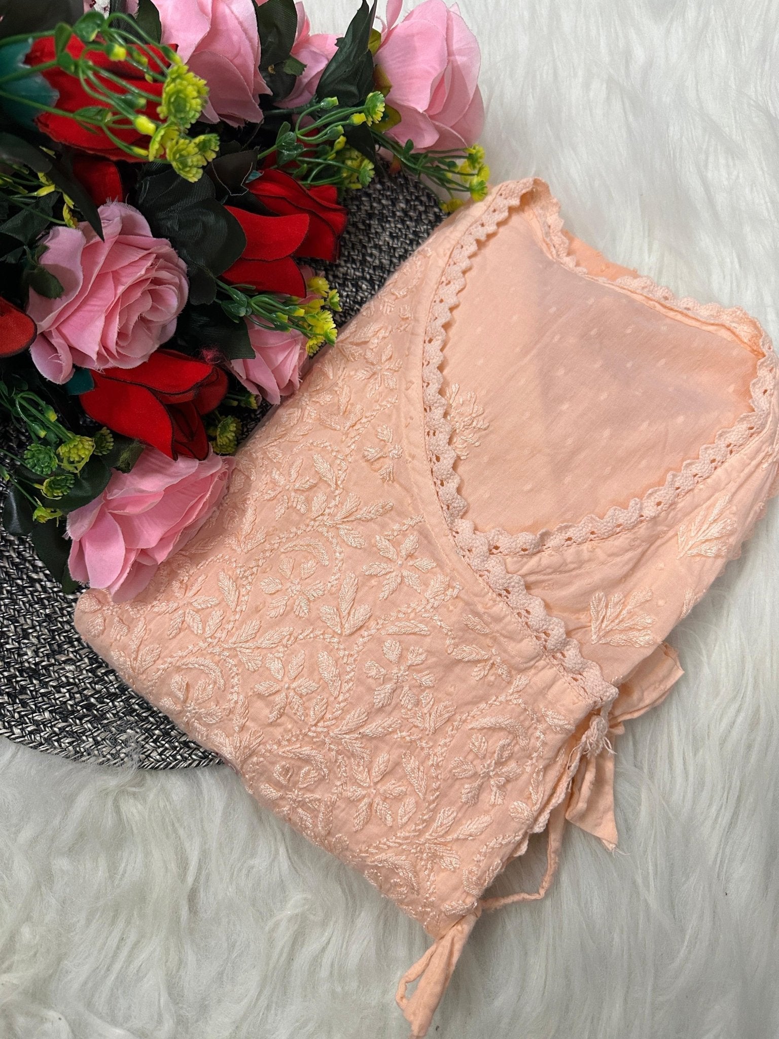 Dobby Cotton Angrakha Handworked Bhawna special - Chikankari official