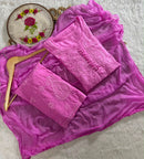 Dobby Cotton Chikankari Co-ord 3pc Set | Chikankari Official - Chikankari official