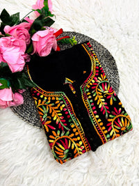 Dobby cotton fine rich multi thread long kurta - Chikankari official