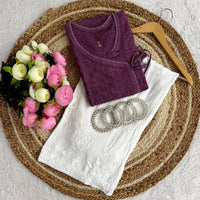 Dobby cotton Ghasspatti Dori Angrakha With Plazzo - Chikankari official