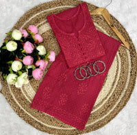 Dobby cotton Ghasspatti Work Plazzo combo - Chikankari official
