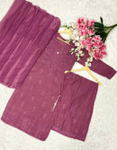 Dobby cotton Hand embroidered 3pc set - Chikankari official