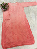 Dobby Cotton Heavy Embroidery Handwork Crochet lays - Chikankari official